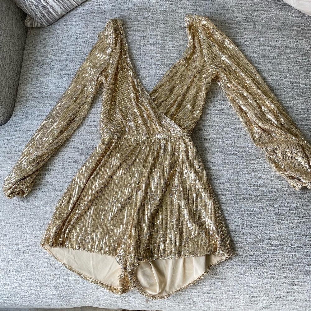 Gold sequins romper
